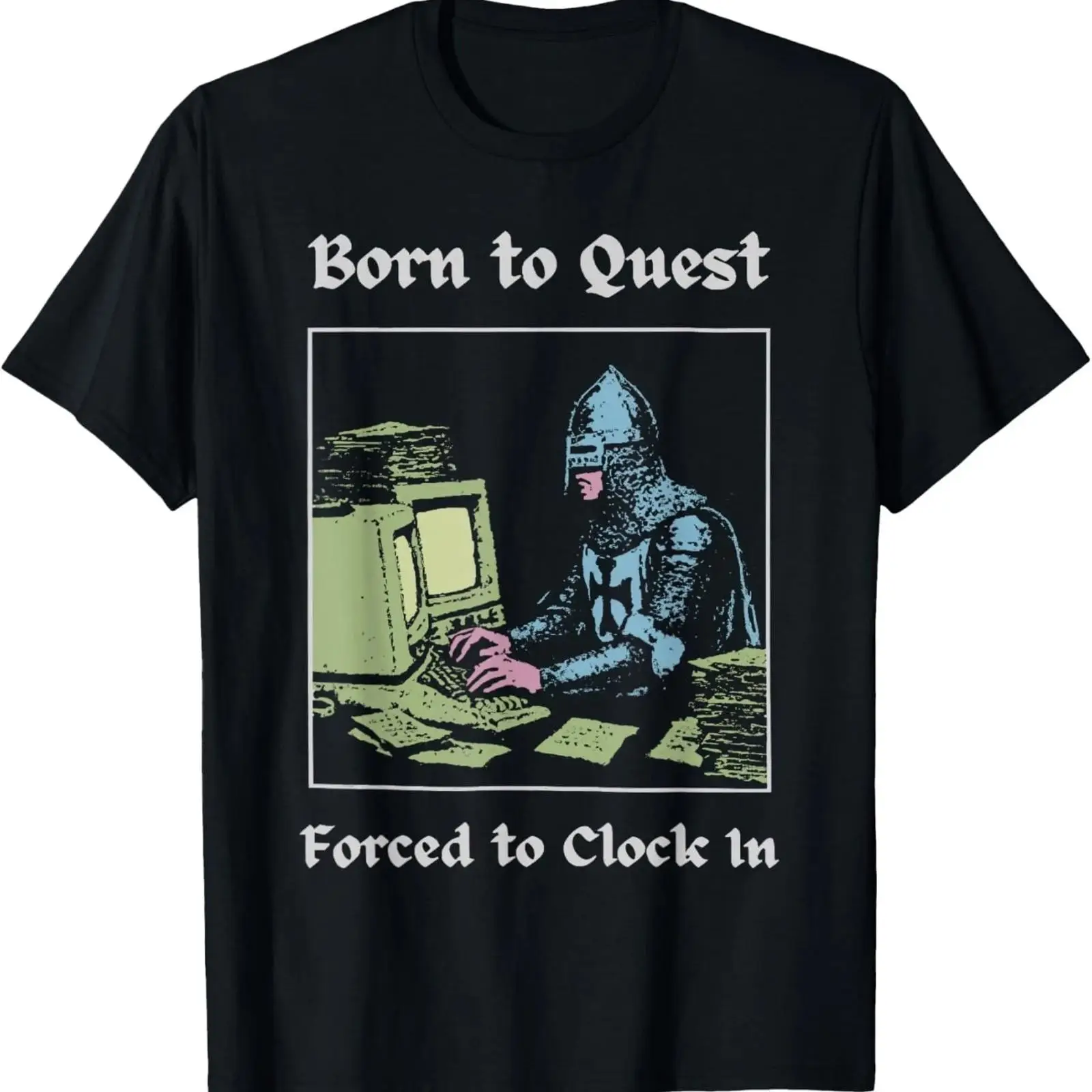 Office Quest - تي شيرت Born to Quest Forced