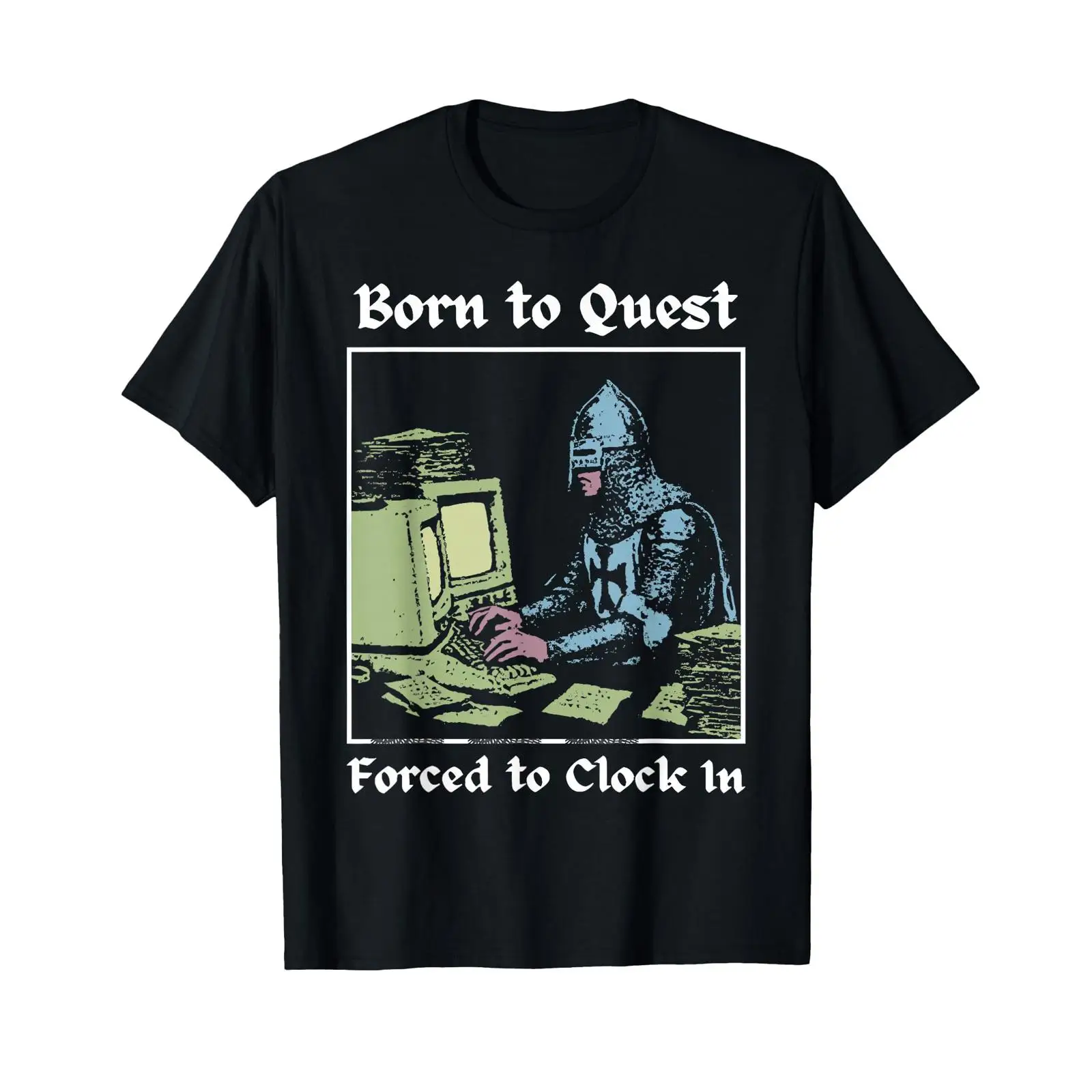 Office Quest - تي شيرت Born to Quest Forced